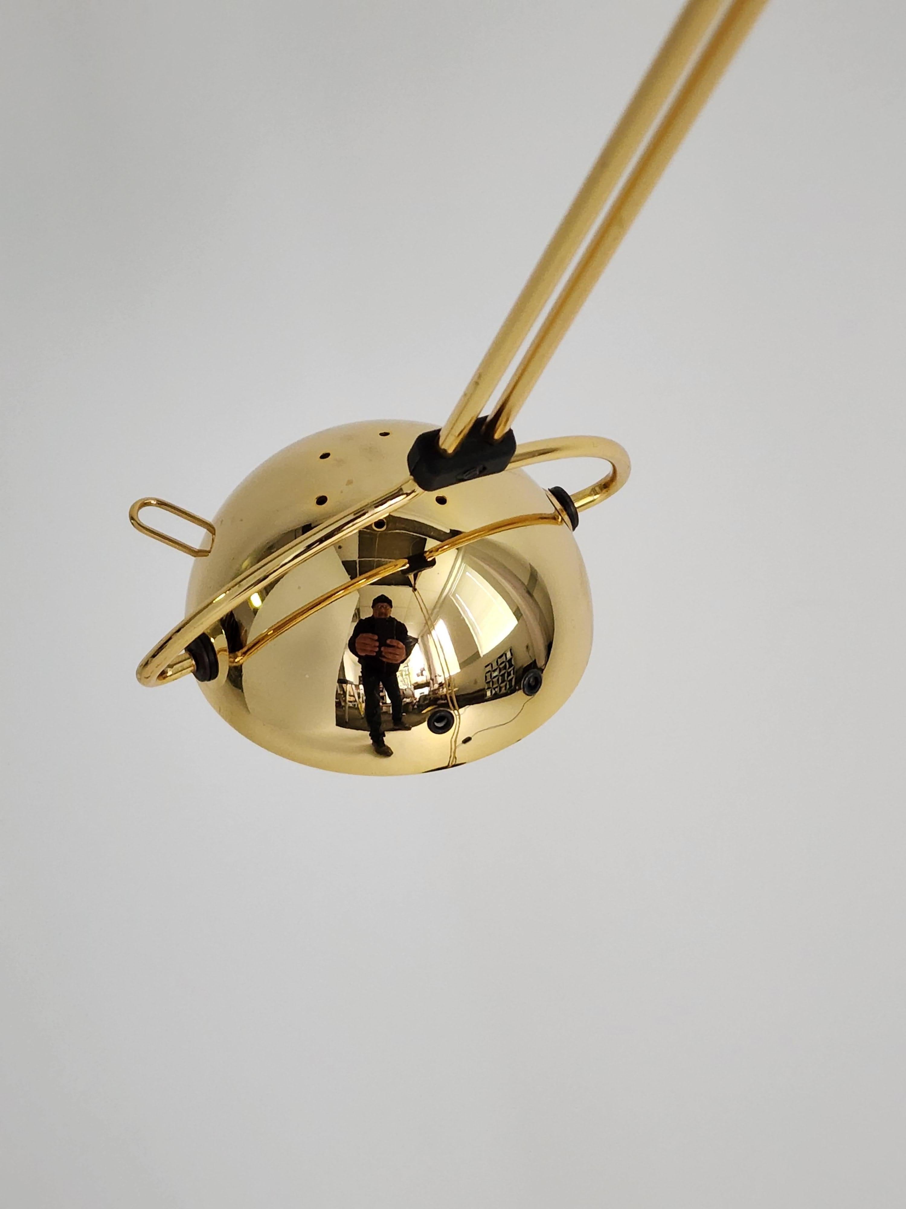 1980s Gold-Plated Halogen Floor Lamp ' Yuki ' from Stephano Cevoli , Italia 5