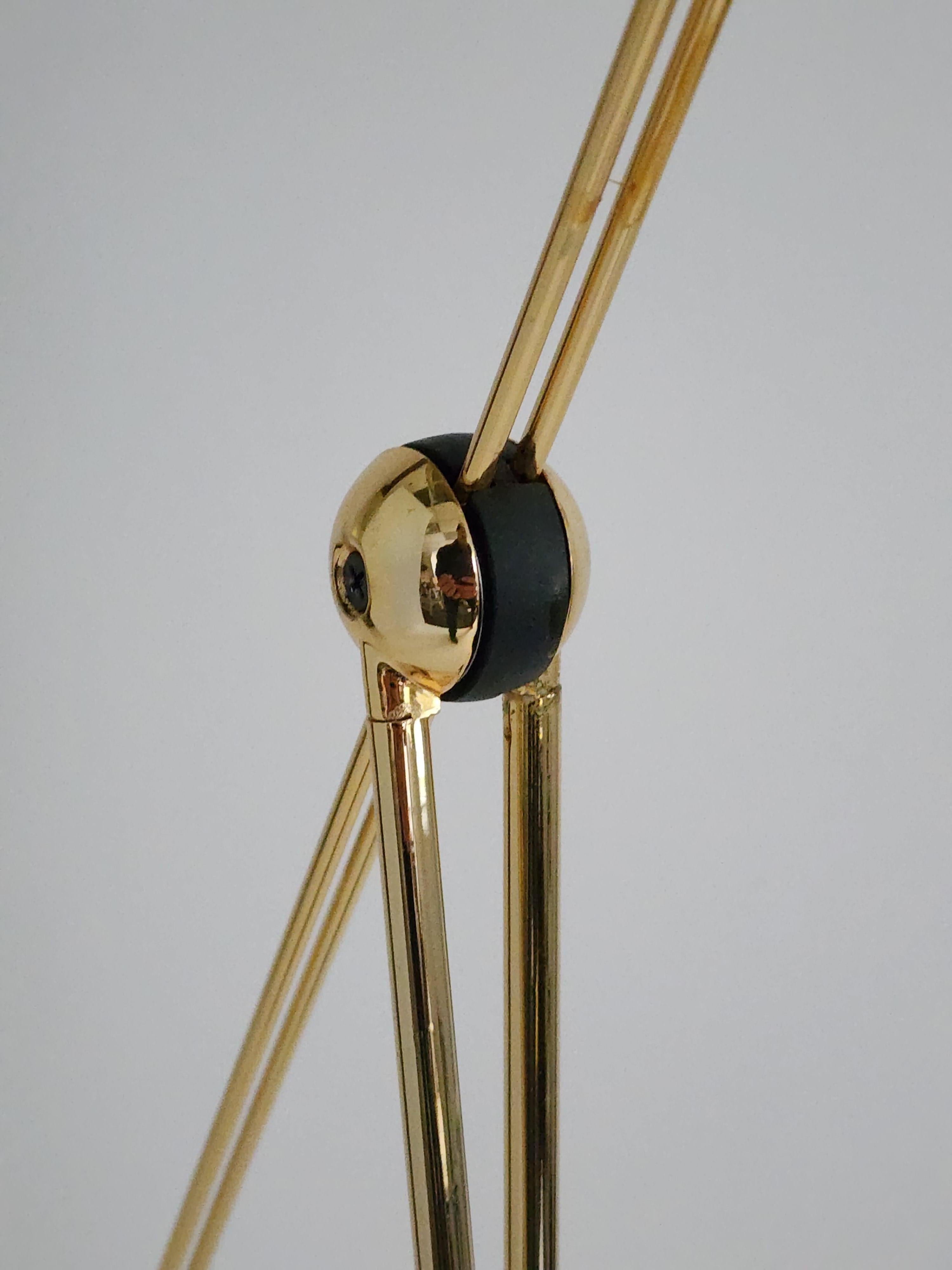 1980s Gold-Plated Halogen Floor Lamp ' Yuki ' from Stephano Cevoli , Italia 6