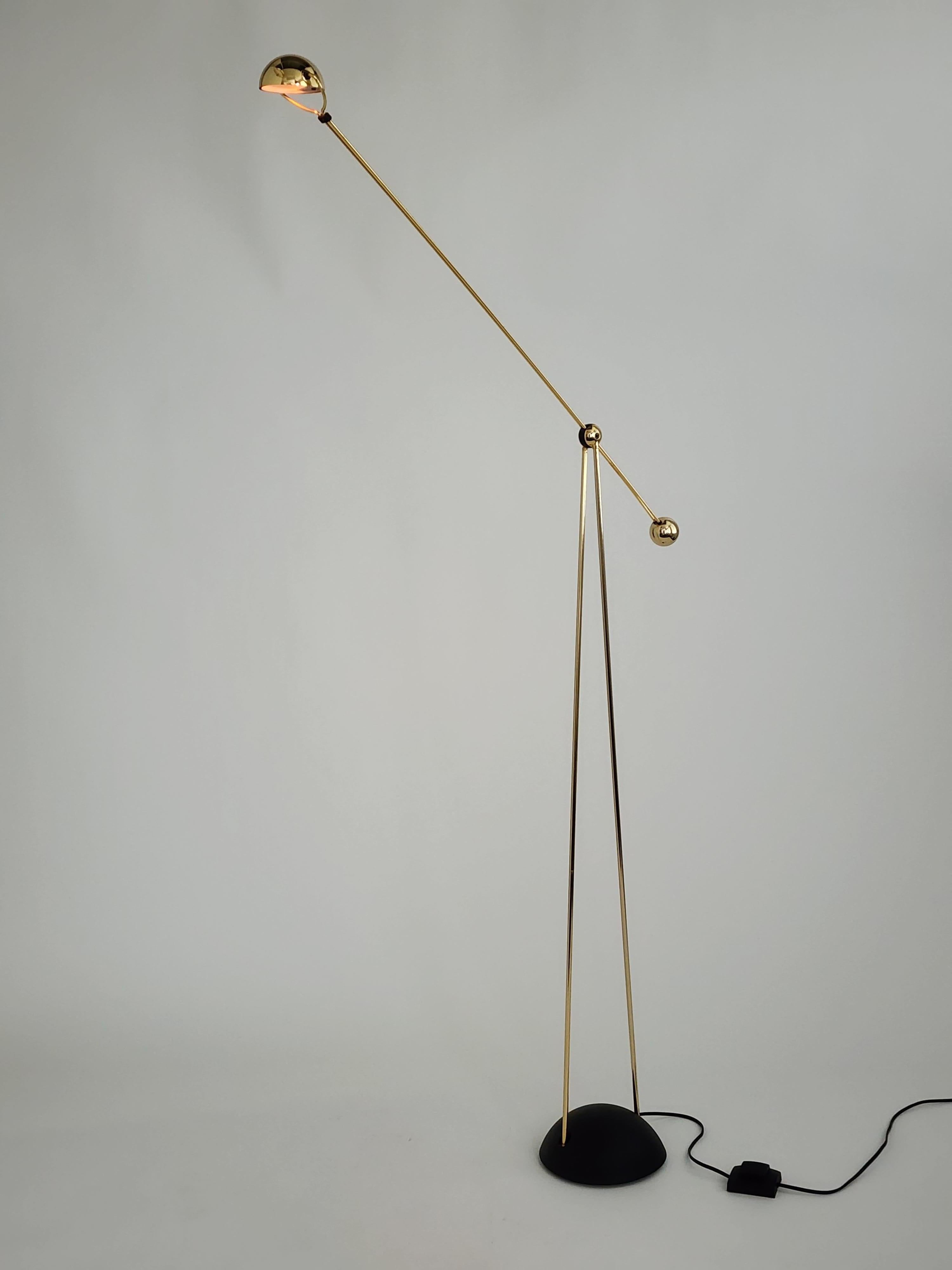 1980s Gold-Plated Halogen Floor Lamp ' Yuki ' from Stephano Cevoli , Italia 3