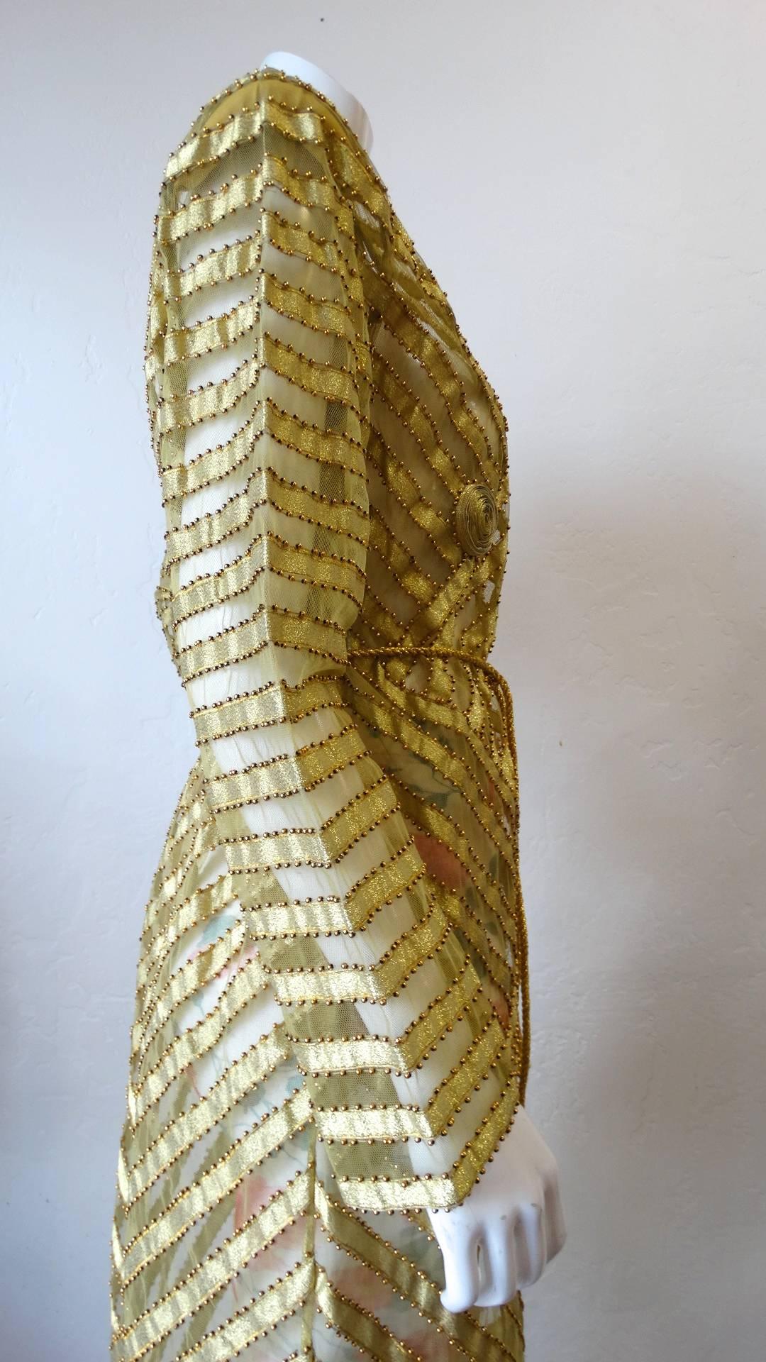 1980s Golden Beaded Dress Coat  2