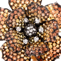 1980s Golden Orange Sapphire 18 Karat yellow Gold Clip Earrings