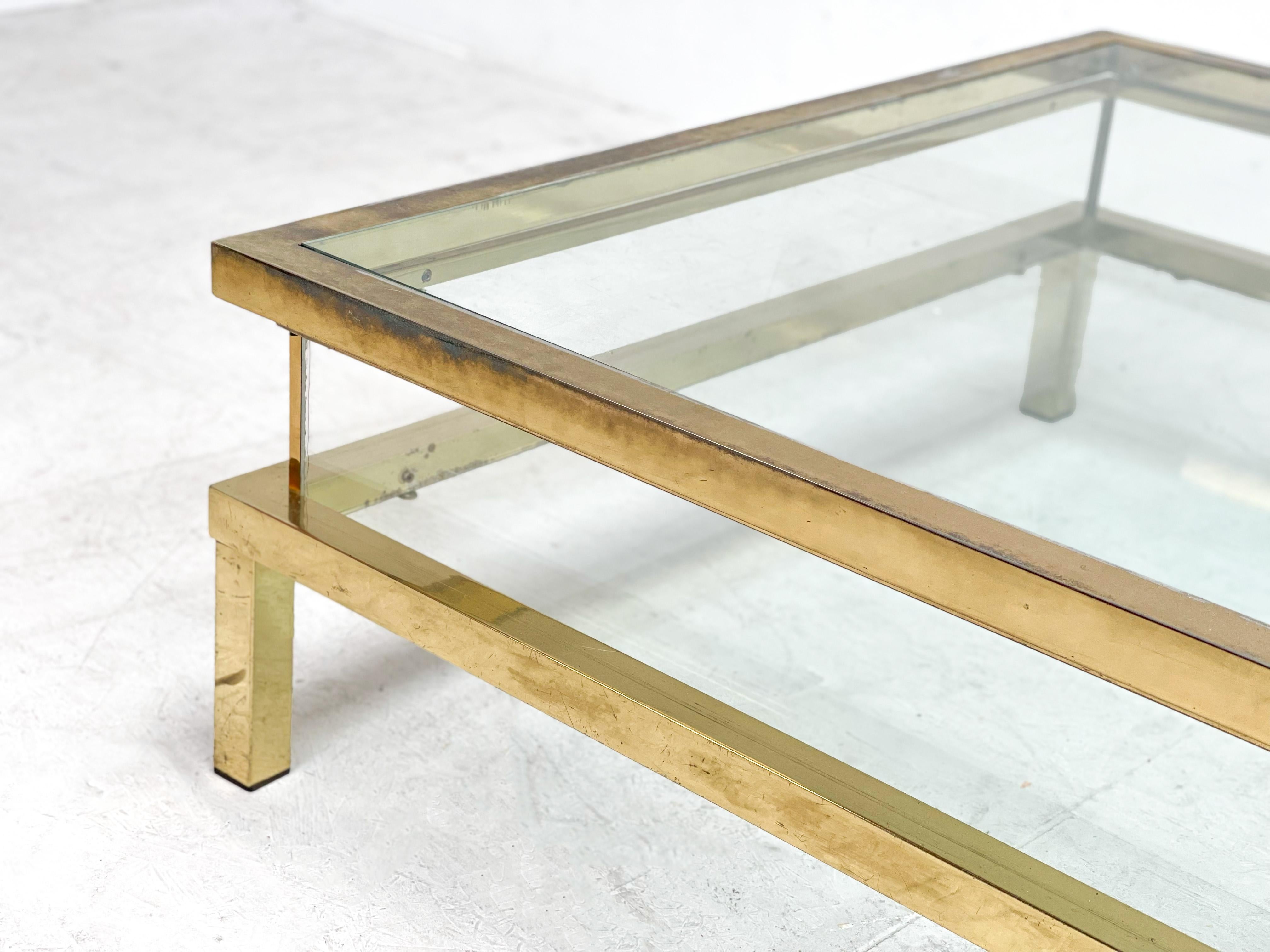 Late 20th Century 1980's Goldplated Sliding Table Attributed to Maison Jansen