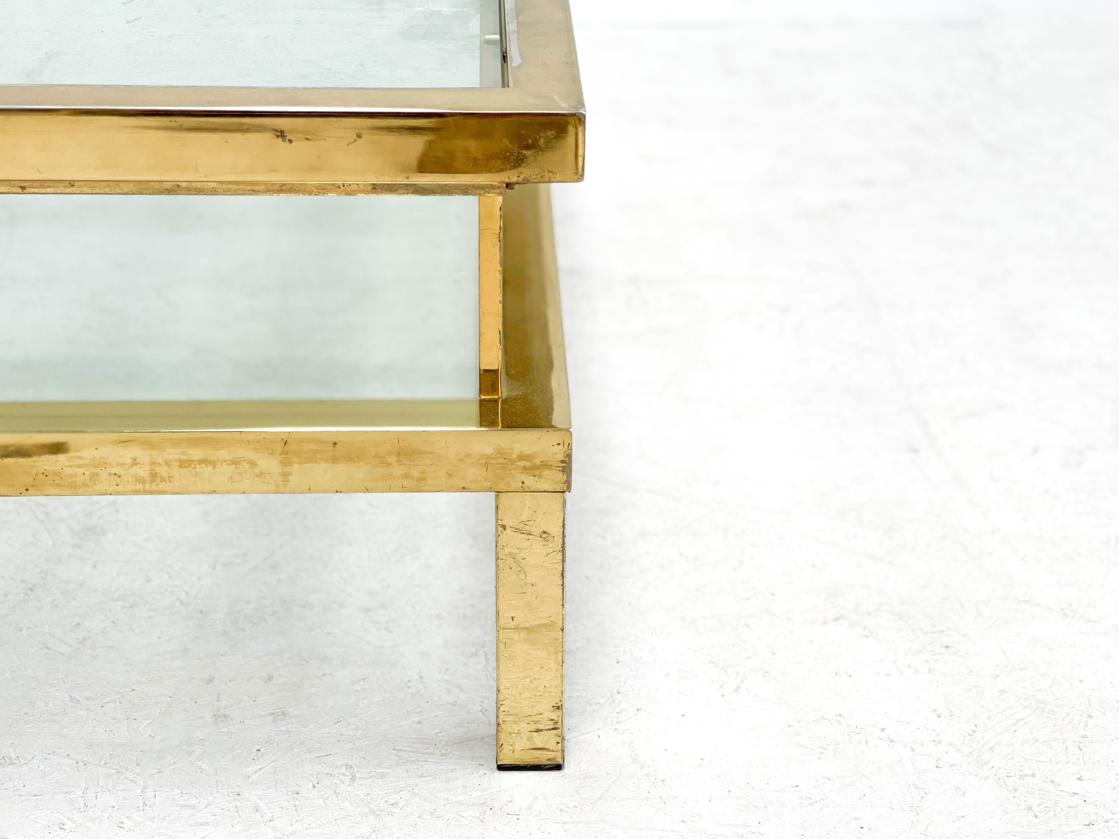 Gold Plate 1980's Goldplated Sliding Table Attributed to Maison Jansen