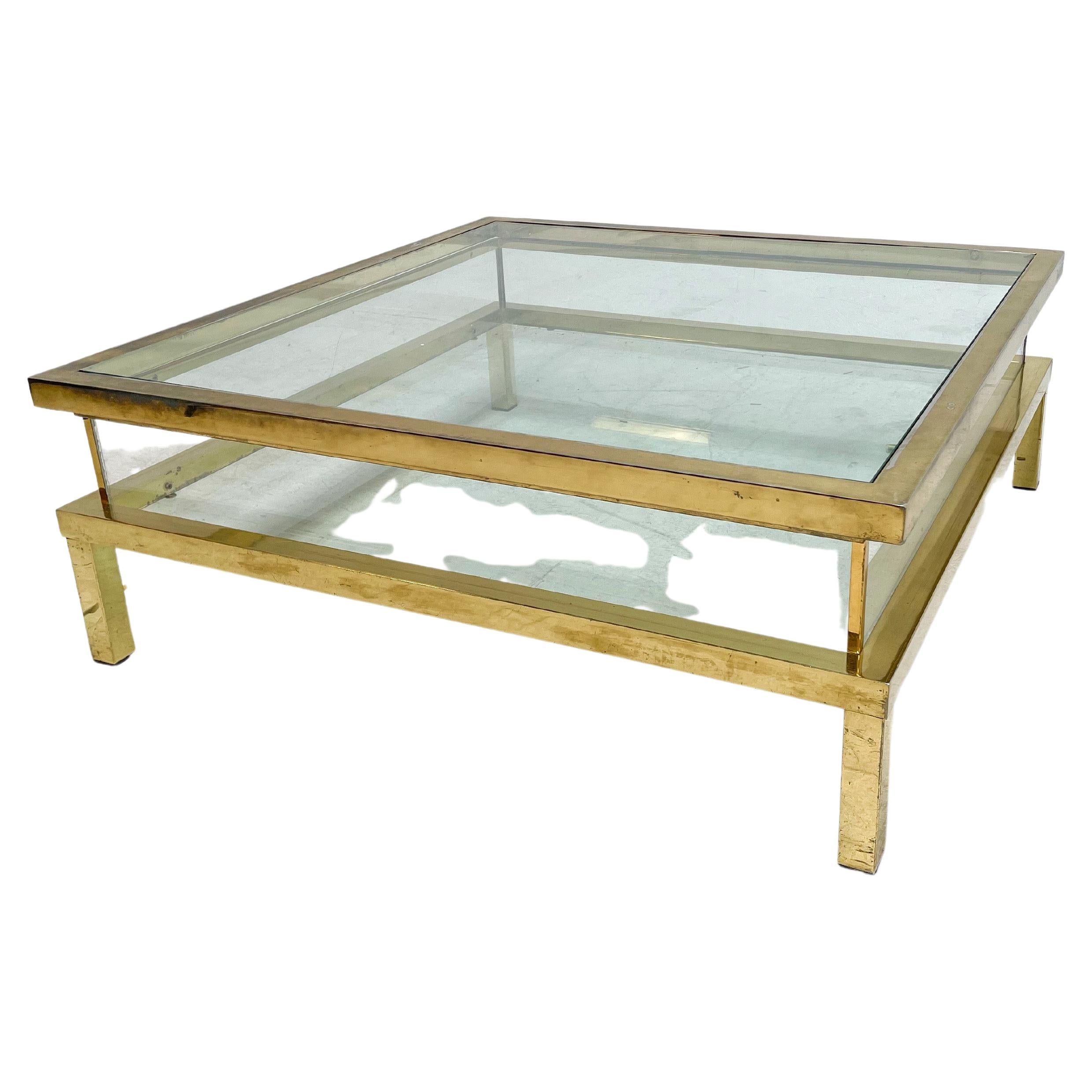 1980's Goldplated Sliding Table Attributed to Maison Jansen