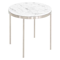 Table d'appoint des années 1980 en inox massif et marbre de Gordon Bunshaft & Davis Allen