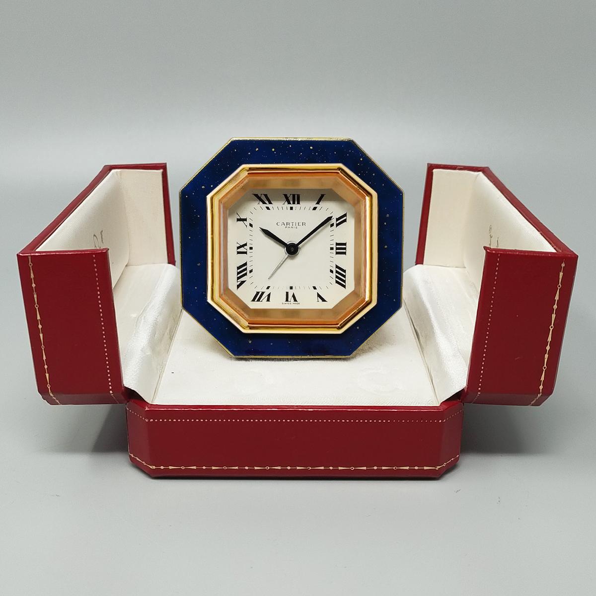 1980s Gorgeous Cartier Alarm Clock. Made in Swiss For Sale 2