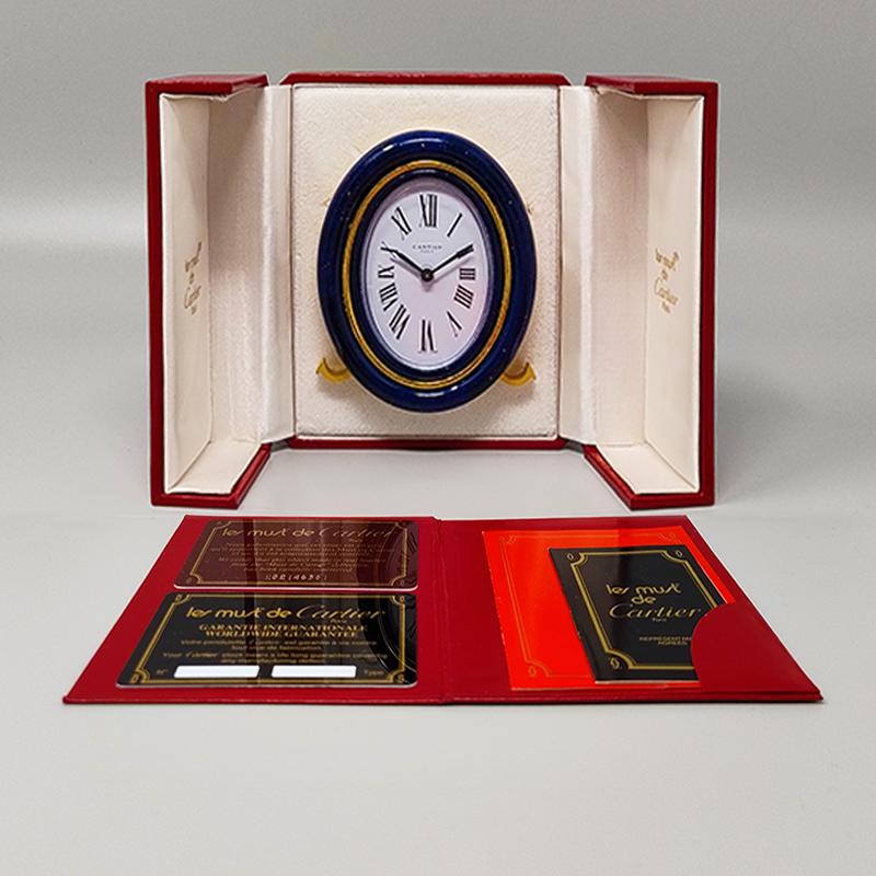 1980s Gorgeous Cartier Alarm Clock. Made in Swiss For Sale 3