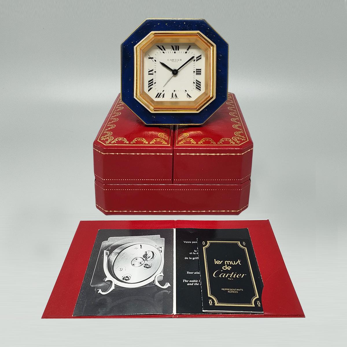 1980s Gorgeous Cartier Alarm Clock. Made in Swiss For Sale 3