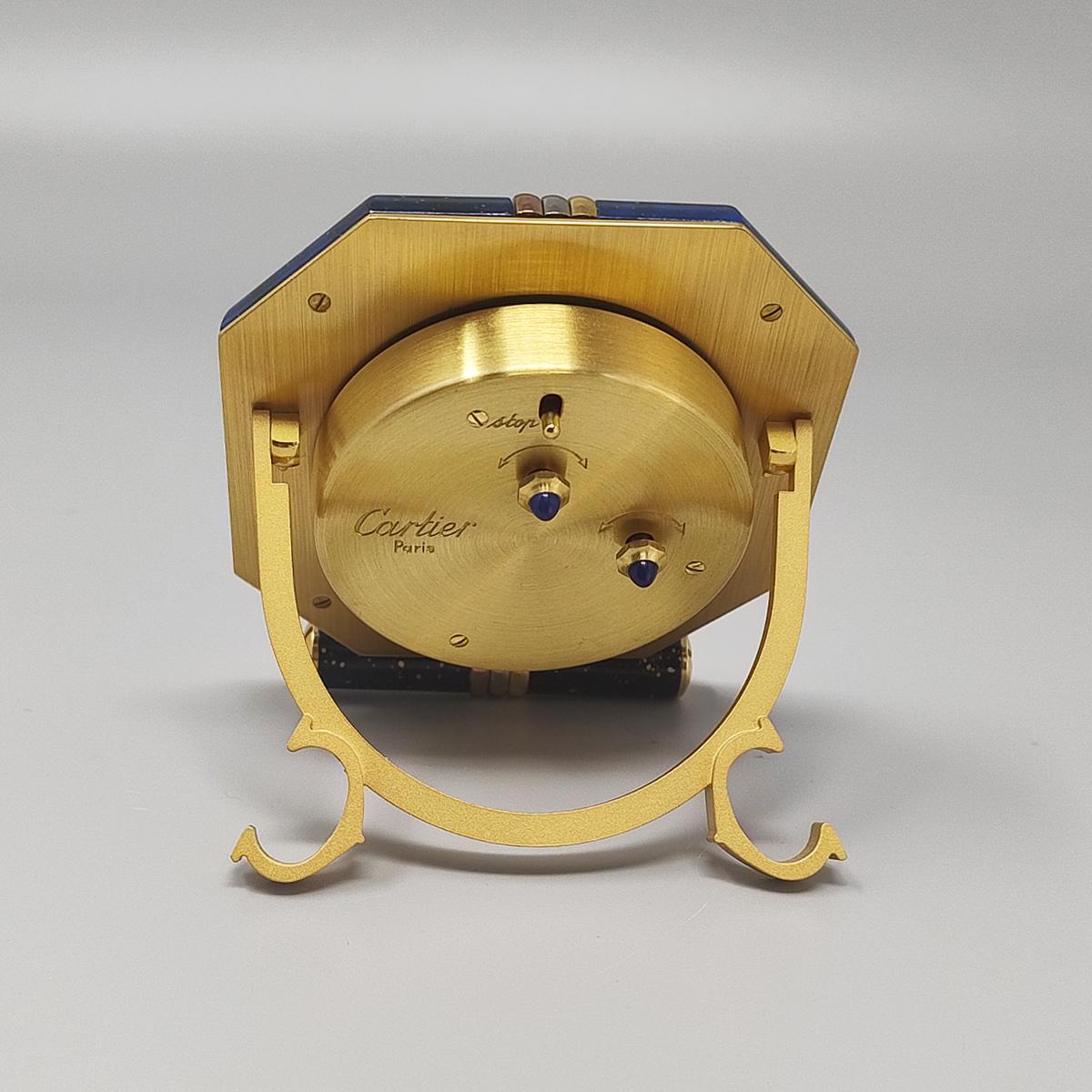 Late 20th Century 1980s Gorgeous Cartier Alarm Clock Pendulette. Made in Swiss