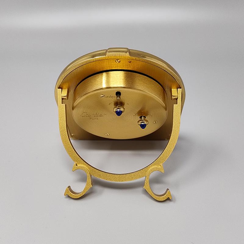 1980s Gorgeous Cartier Romane Alarm Clock Pendulette. Made in Swiss In Excellent Condition In Milano, IT