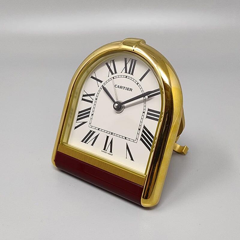 1980s Gorgeous Cartier Romane Alarm Clock Pendulette. Made in Swiss In Excellent Condition For Sale In Milano, IT