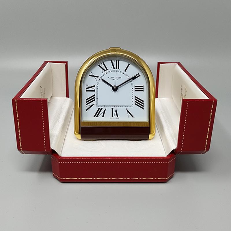 1980s Gorgeous Cartier Romane Alarm Clock Pendulette. Made in Swiss 1
