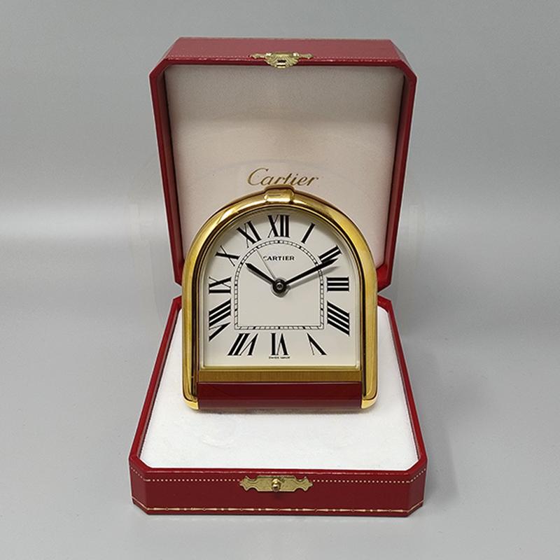 1980s Gorgeous Cartier Romane Alarm Clock Pendulette. Made in Swiss 2