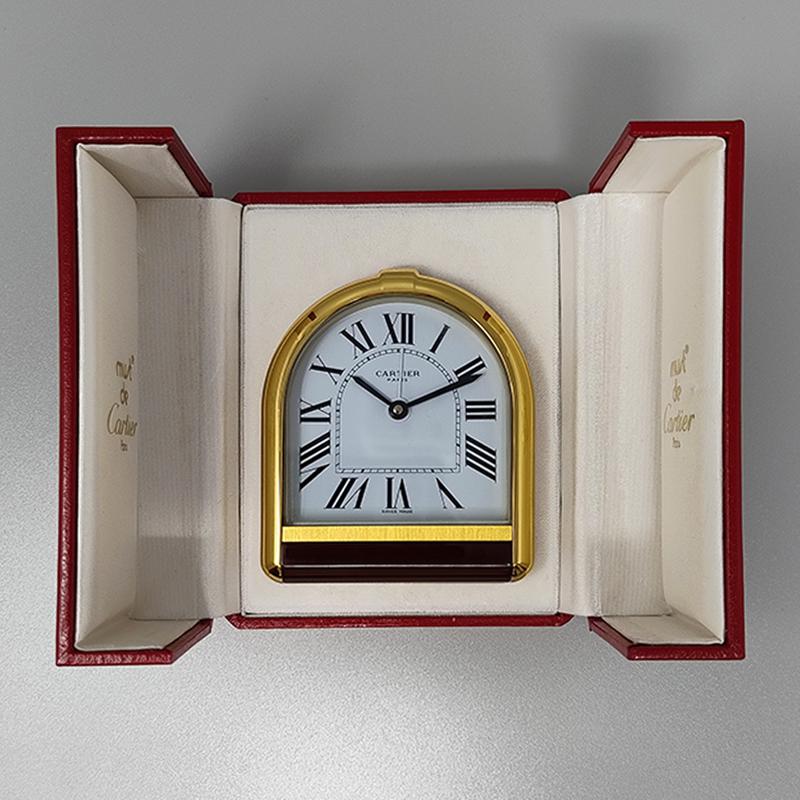 1980s Gorgeous Cartier Romane Alarm Clock Pendulette. Made in Swiss 2