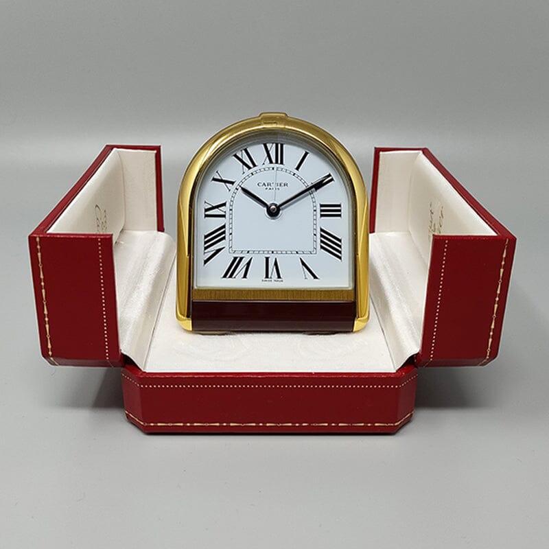 Magnifique pendule d'alarme Romane de Cartier des années 1980. Fabriqué en Suisse en vente 2