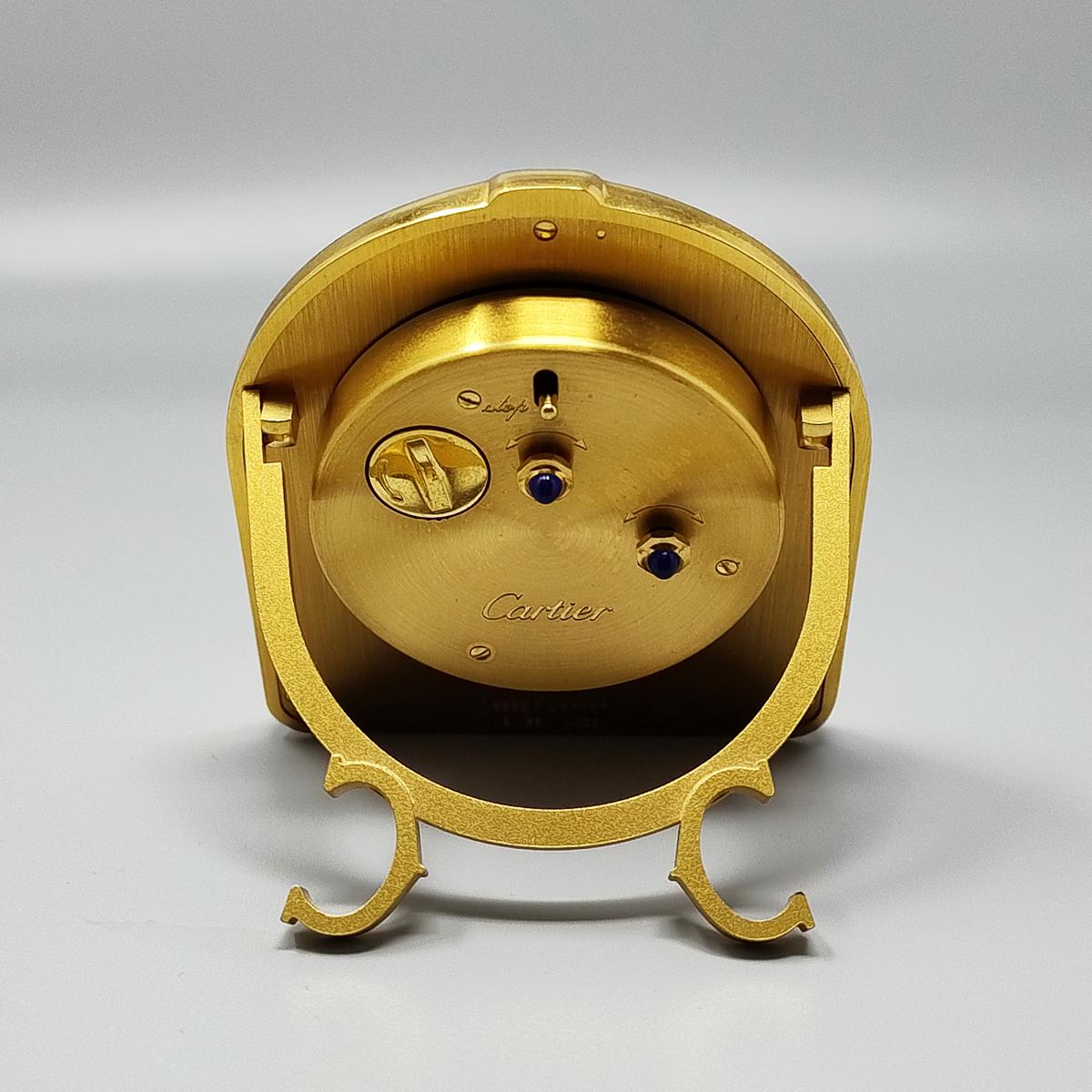 1980s Gorgeous Cartier Romane Alarm Clock Pendulette. Made in Swiss For Sale 2