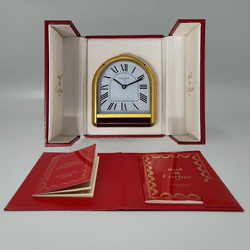 1980s Gorgeous Cartier Romane Alarm Clock Pendulette. Made in Swiss 3