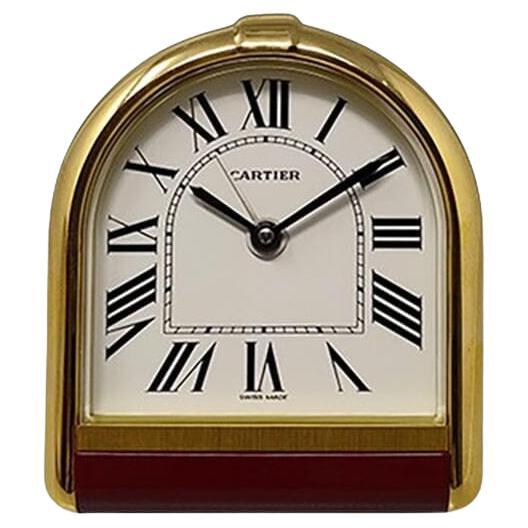 1980s Gorgeous Cartier Romane Alarm Clock Pendulette. Made in Swiss For Sale