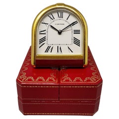 1980s Gorgeous Cartier Romane Alarm Clock Pendulette. Made in Swiss