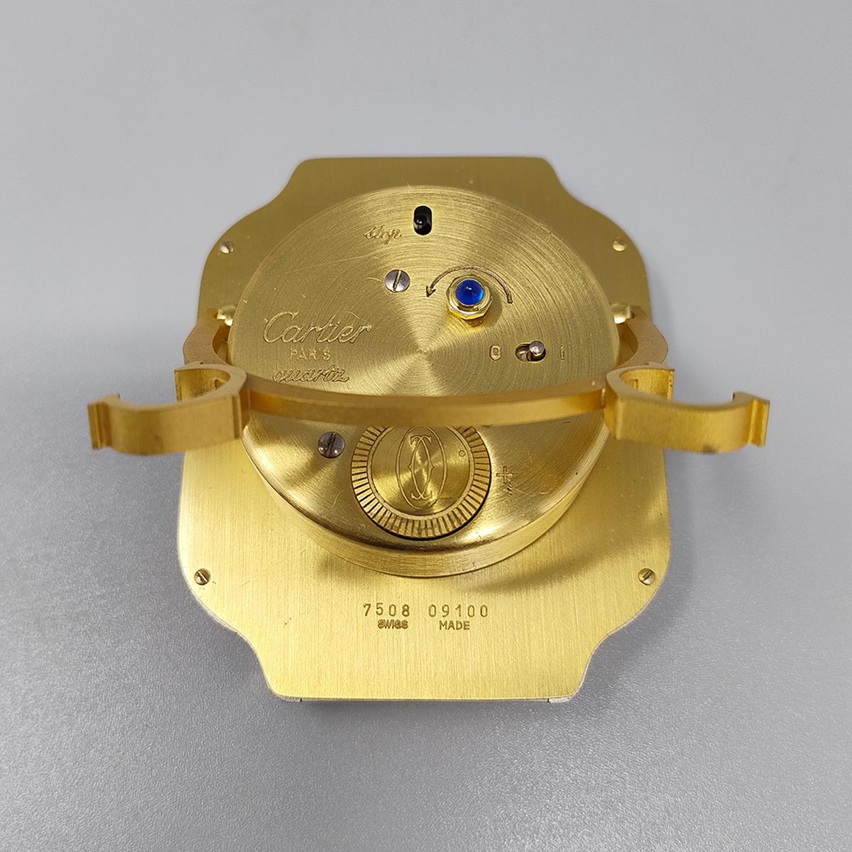 1980s Gorgeous Cartier Santos Alarm Clock Pendulette. Made in Swiss For Sale 1