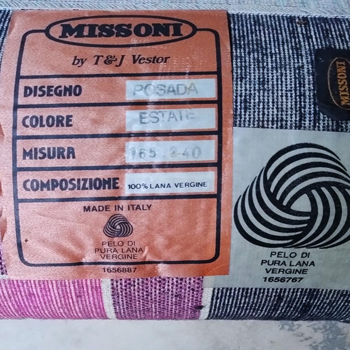 Magnifique tapis géométrique italien en laine Missoni pour T&J Vestor, années 1980 4