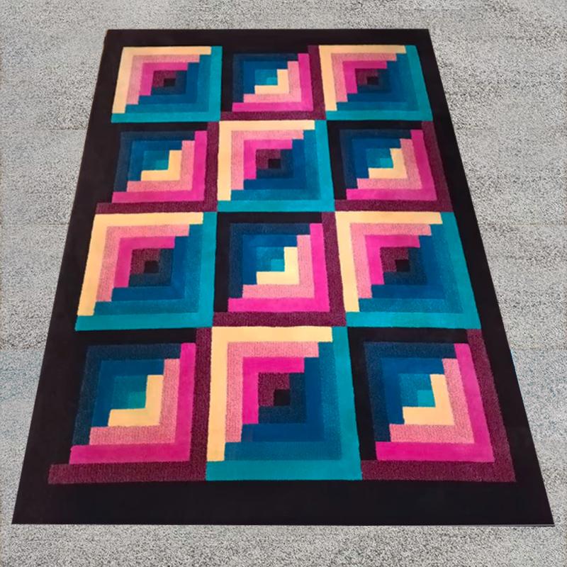 Mid-Century Modern Magnifique tapis géométrique italien en laine Missoni pour T&J Vestor, années 1980