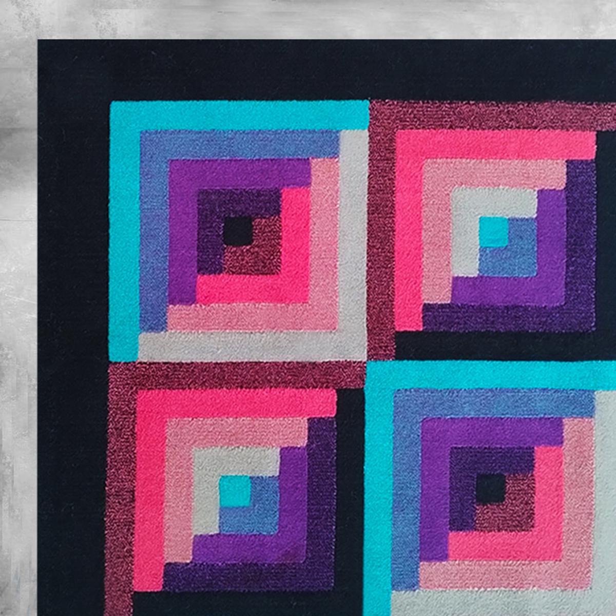 Tappeto geometrico in lana italiana degli anni '80 di Missoni per T&J Vestor in vendita 3