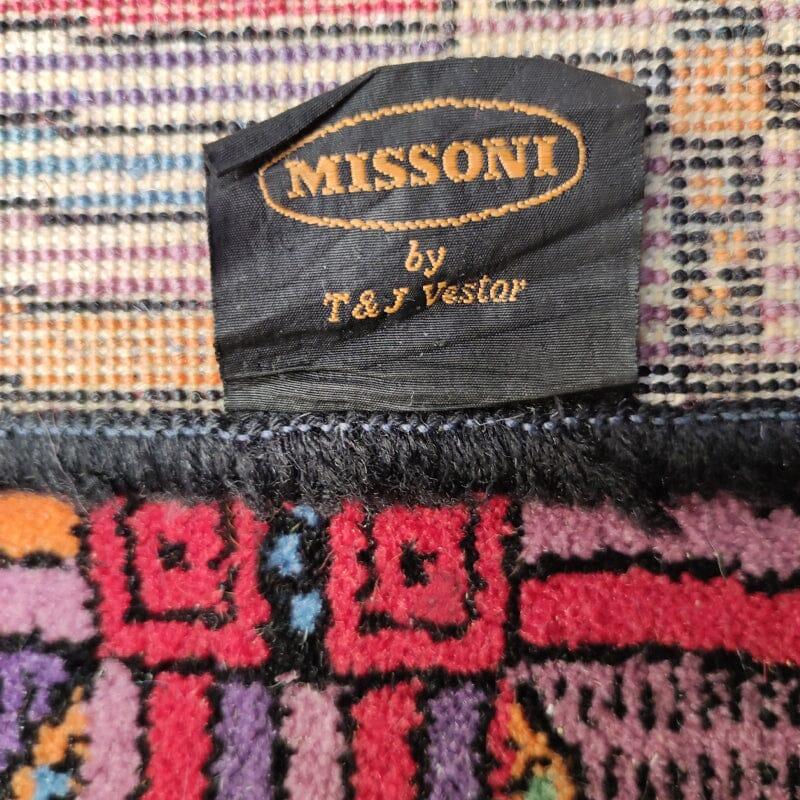 Magnifique tapis géométrique italien en laine Missoni pour T&J Vestor, années 1980 en vente 5