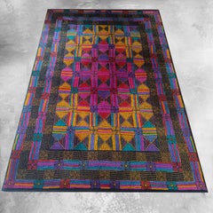 1980s Gorgeous Geometric Italian Woolen Rug by Missoni for T&J Vestor