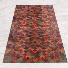 1980s Gorgeous Geometric Italian Woolen Rug by Missoni for T&J Vestor
