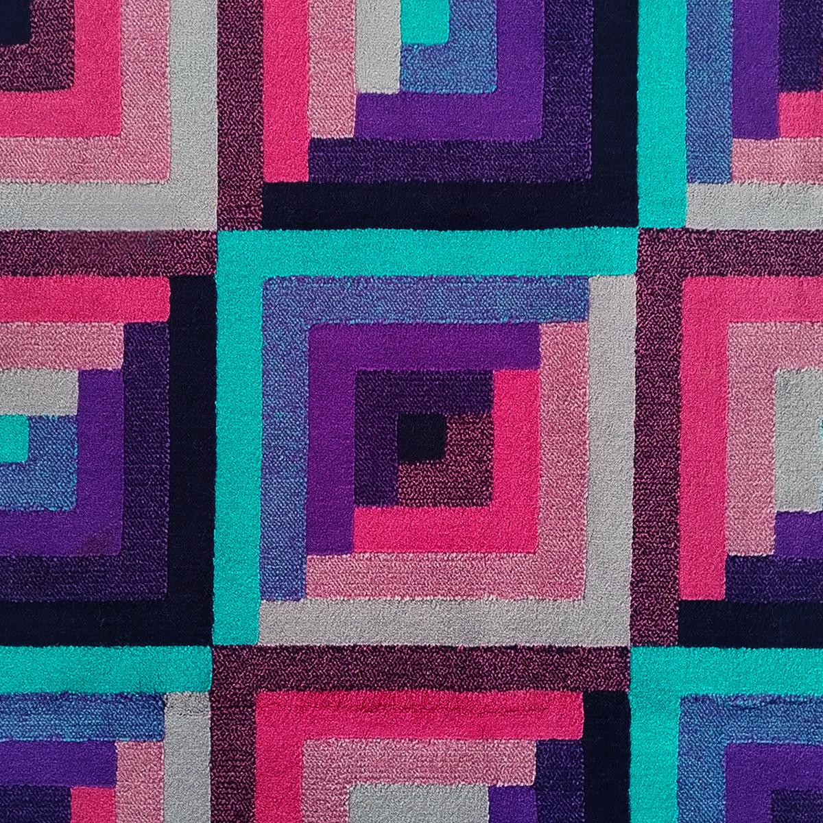 Tappeto geometrico in lana italiana degli anni '80 di Missoni per T&J Vestor In condizioni ottime in vendita a Milano, IT