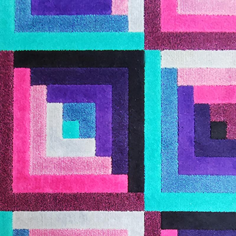 1980s Gorgeous Geometric Italian Woolen Rug by Missoni for T&J Vestor 1