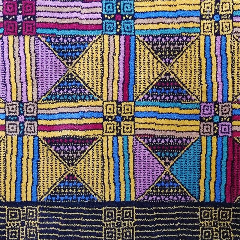 1980s Gorgeous Geometric Italian Woolen Rug by Missoni for T&J Vestor 1