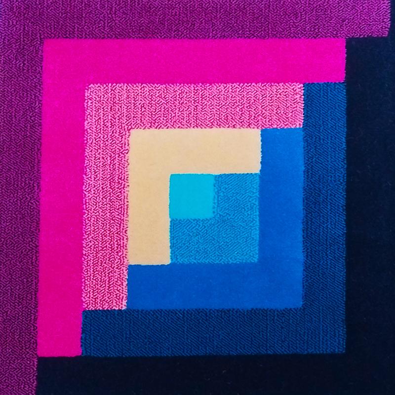 Laine Magnifique tapis géométrique italien en laine Missoni pour T&J Vestor, années 1980