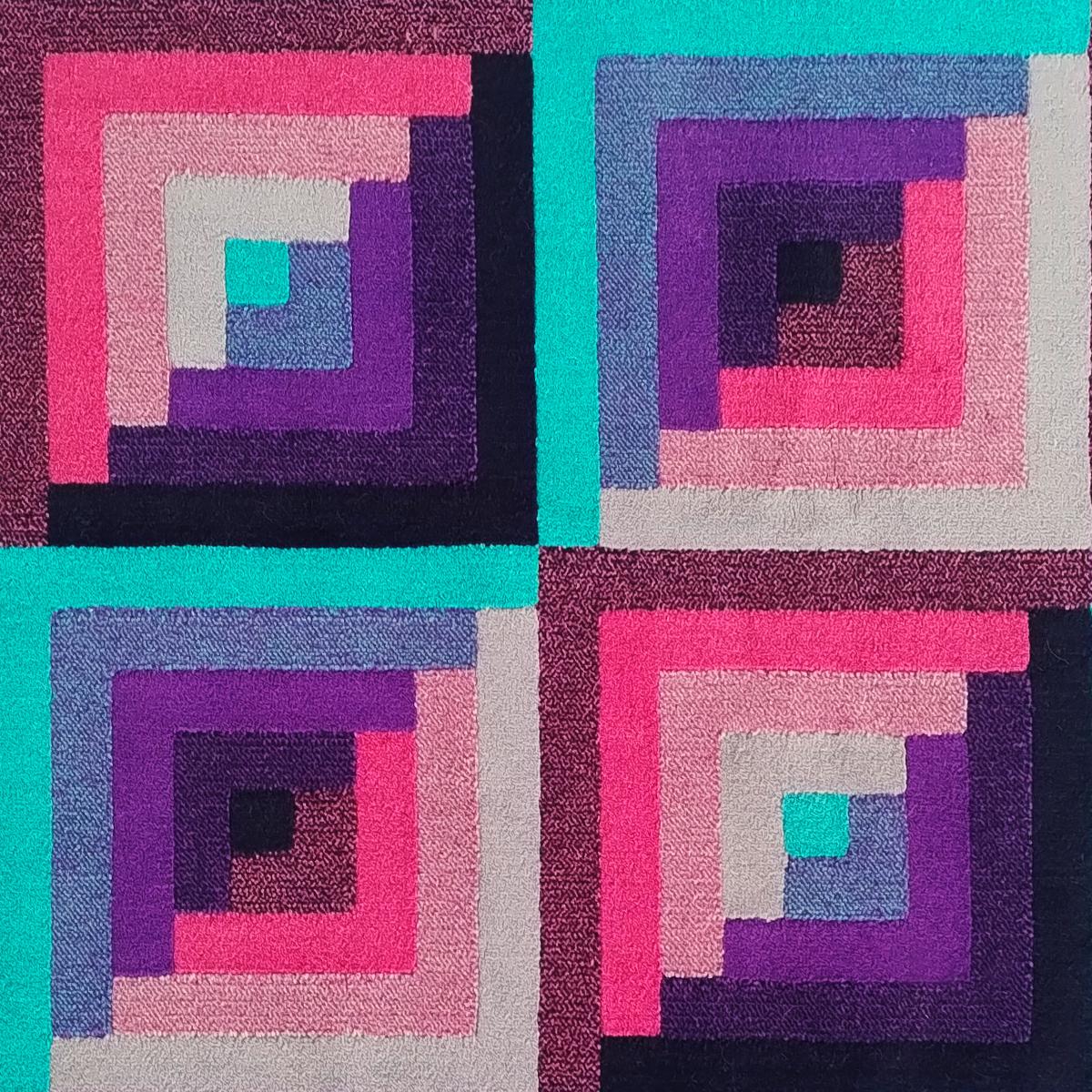 Fine XX secolo Tappeto geometrico in lana italiana degli anni '80 di Missoni per T&J Vestor in vendita