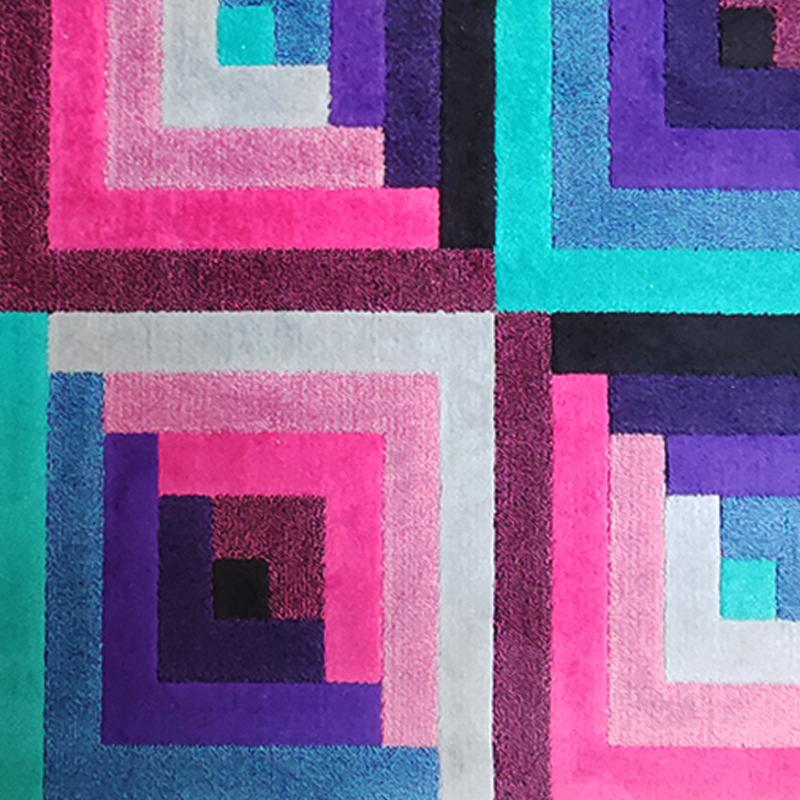 1980s Gorgeous Geometric Italian Woolen Rug by Missoni for T&J Vestor 2