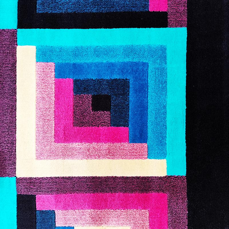 Magnifique tapis géométrique italien en laine Missoni pour T&J Vestor, années 1980 1