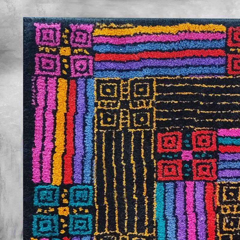 Magnifique tapis géométrique italien en laine Missoni pour T&J Vestor, années 1980 en vente 1
