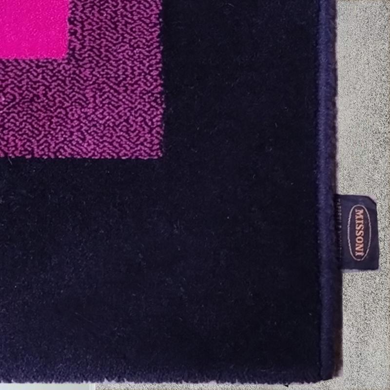 Magnifique tapis géométrique italien en laine Missoni pour T&J Vestor, années 1980 3