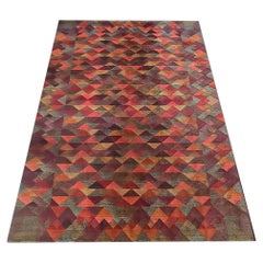 1980s Gorgeous Geometric Italian Woolen Rug by Missoni for T&J Vestor