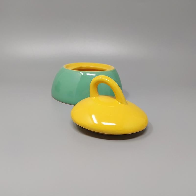 1980s Gorgeous Green and Yellow Tea Set/Coffee Set in Ceramic by Naj Oleari.  For Sale 2
