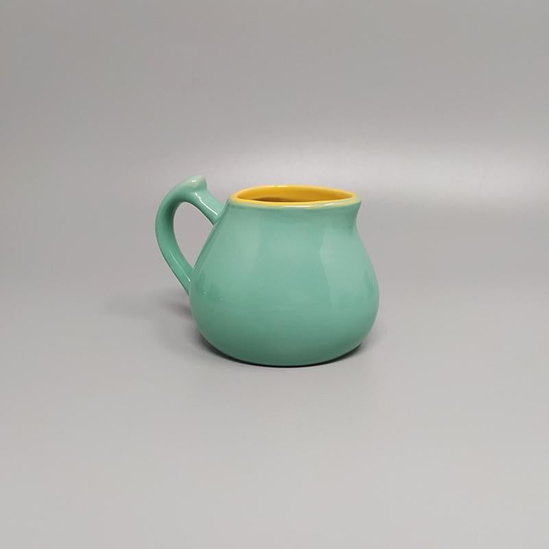 1980s Gorgeous Green and Yellow Tea Set/Coffee Set in Ceramic by Naj Oleari. For Sale 1