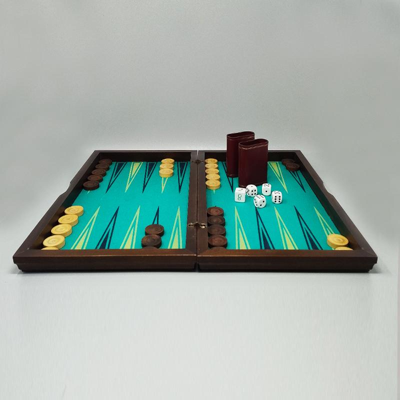 Wood 1980s Gorgeous Piero Fornasetti Backgammon in Excellent condition. Made in Italy For Sale