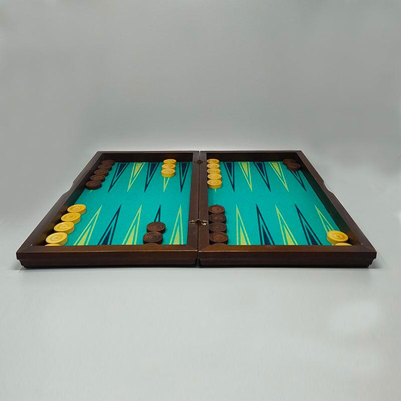 Walnut 1980s Gorgeous Piero Fornasetti Backgammon in Excellent condition. Made in Italy For Sale