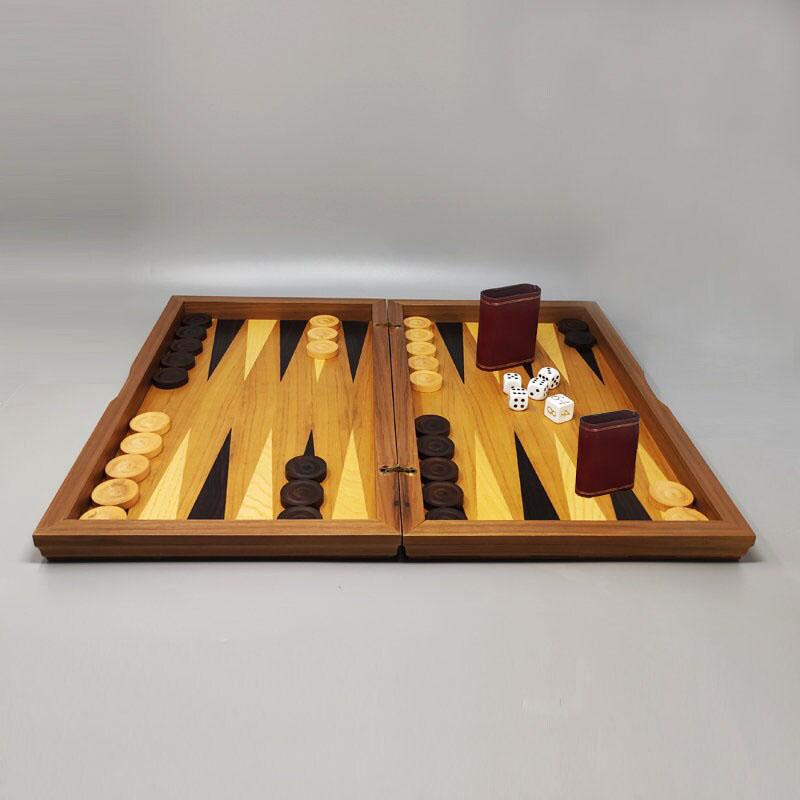 1980s Gorgeous Piero Fornasetti Backgammon in Excellent condition. Made in Italy Madera en venta