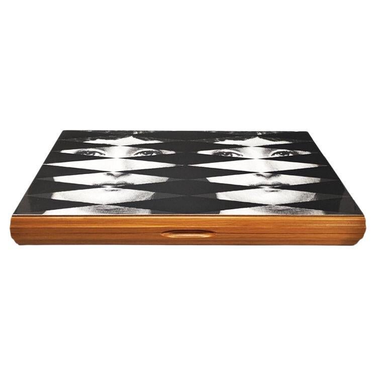 1980s Gorgeous Piero Fornasetti Backgammon in Excellent condition. Made in Italy