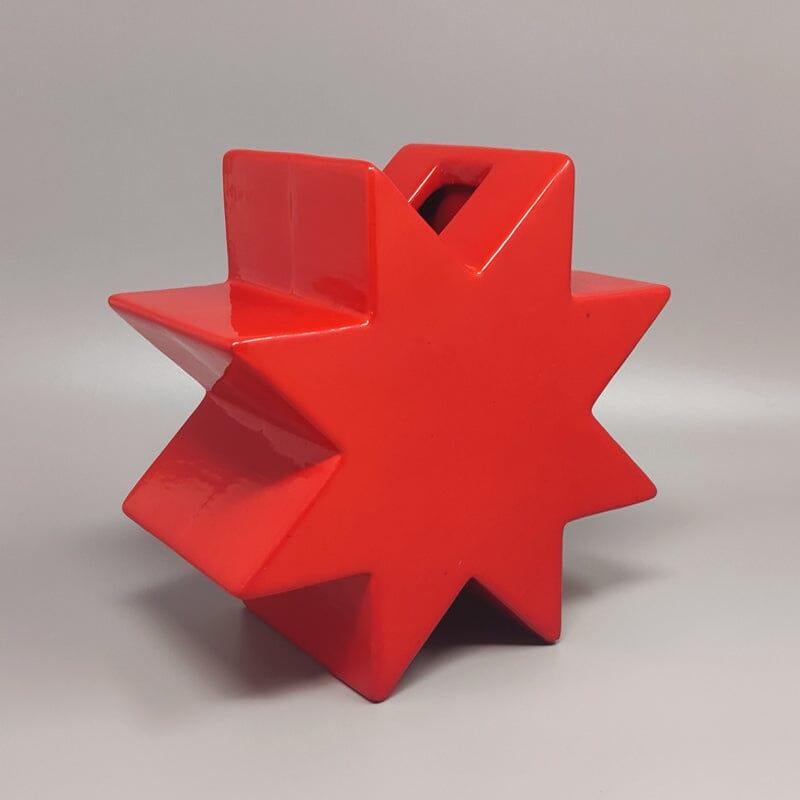 Modern 1980s Gorgeous Red Vase 