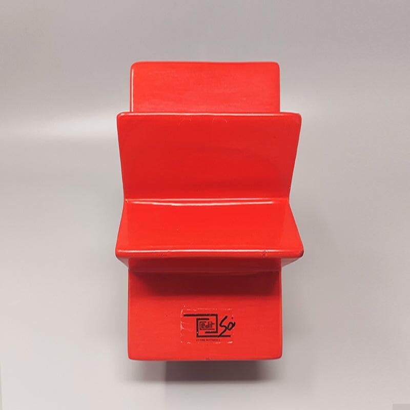 Glazed 1980s Gorgeous Red Vase 