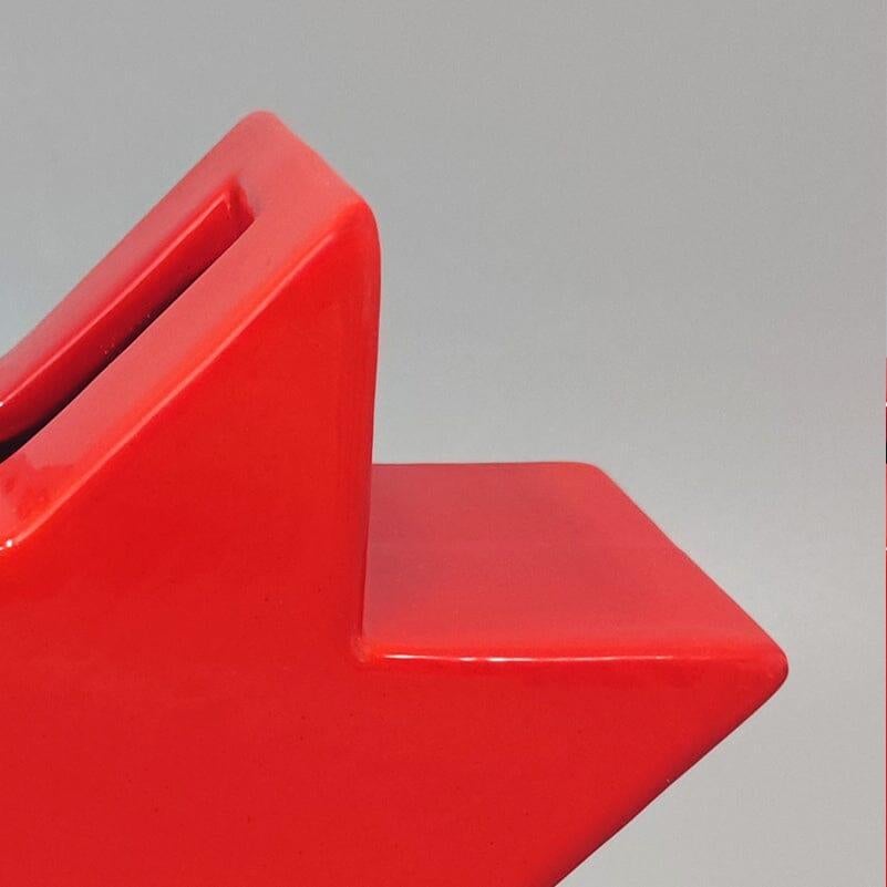 Ceramic 1980s Gorgeous Red Vase 