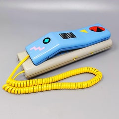 1980s Gorgeous Swatch Twin Phone "Geo Blue", Memphis Style